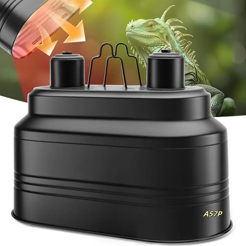 

Dual Reptile Light Fixture, Max 160W Each Reptile Heat Lamp Fixture With Separate Switches, Fits Reptile Light