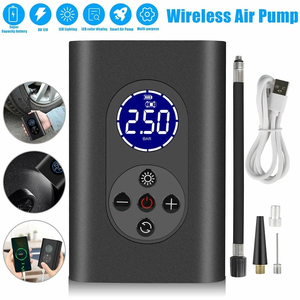 Portable 150psi USB Air Compressor Inflatable Pump Smart Wireless Car Electric Tire Inflator Rechargeable For Motorcycles Bikes