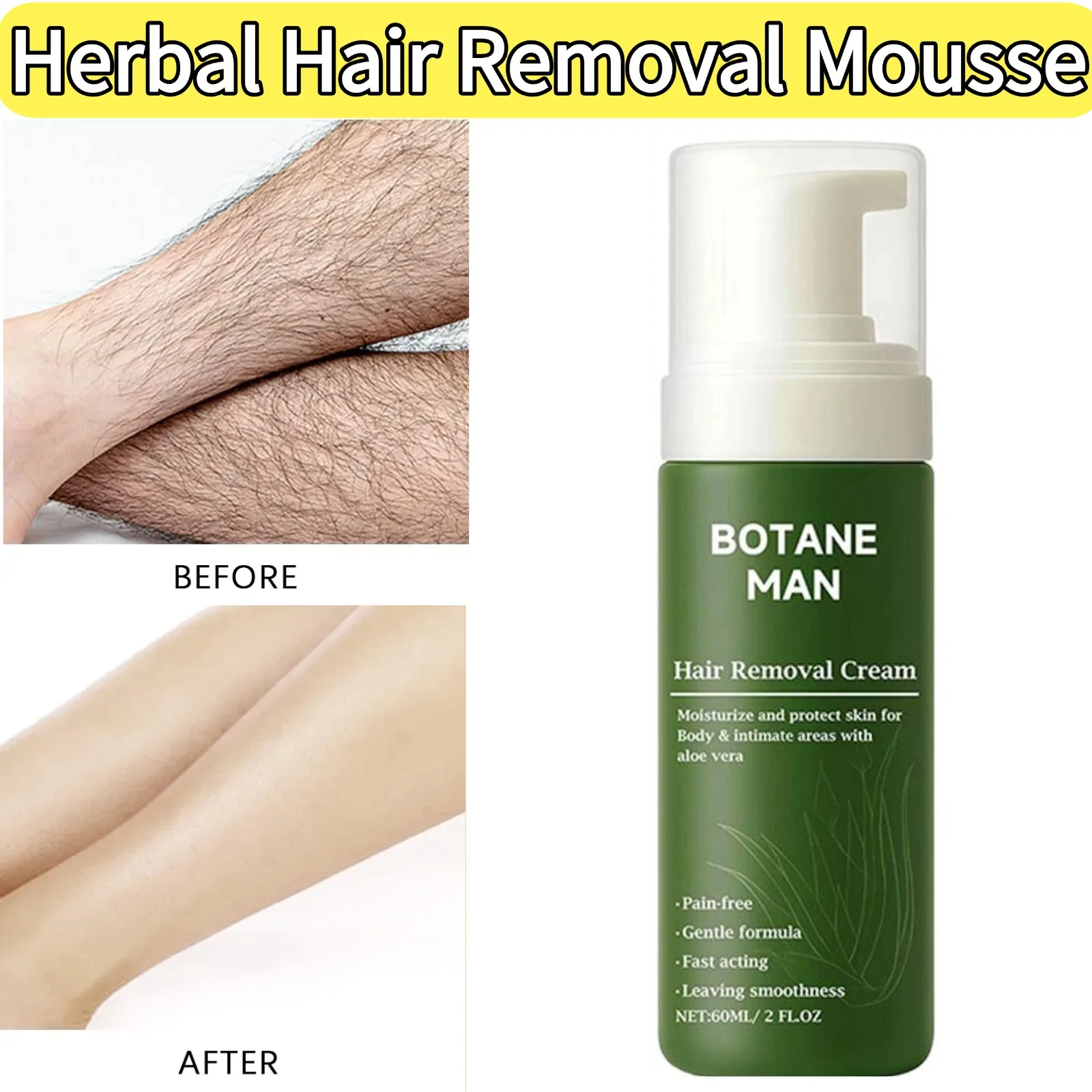 

Herbal Hair Removal Mousse Mild Underarms Hair Removal Spray for Sensitive Skin Intimate Areas Health Painless Hair Remover Spra