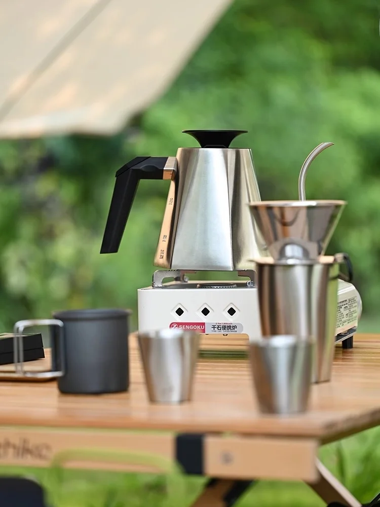 

Brewista Hand-Poured Coffee Pot Stainl Steel Drip Filter Long Spout Outdoor Ear-Hanging Coffee Tea Kettle 0.8L