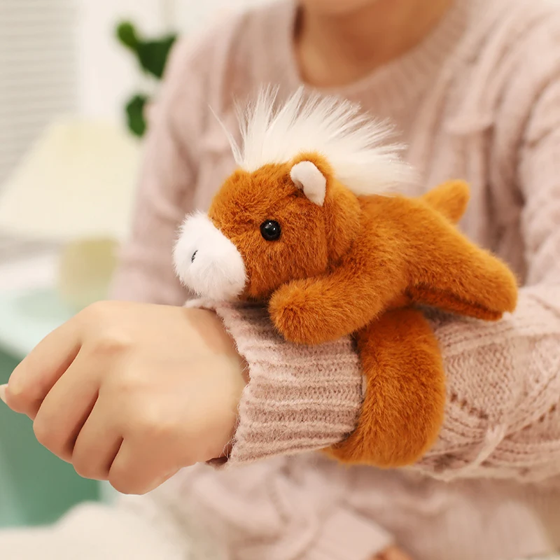 3 ألوان الإبداعية الحيوانات المحشوة الحصان بابا دائرة لعبة ملفوفة حول الذراع ألعاب الدمى للبنين بنات السنة الجديدة هدية عيد ميلاد