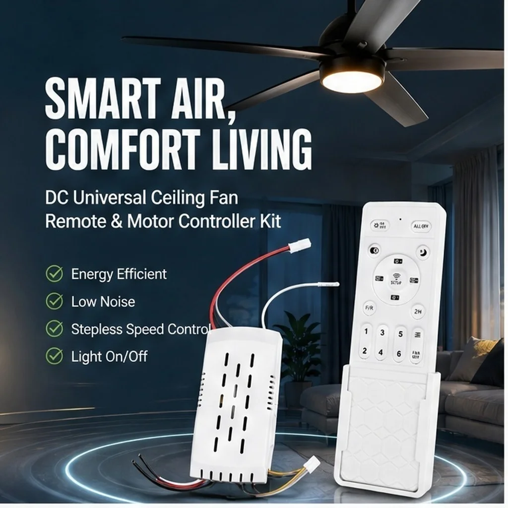 1Set Ceiling Fan Remote Dc Wireless Universal Remote Ceiling Fans Light Motor Controller With Speed Adjustable And Light Control