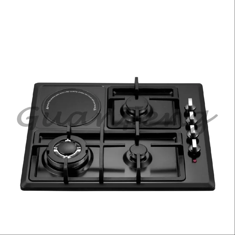 delicate appearance electric combine stove gas hob with 3 gas 1 electric burner