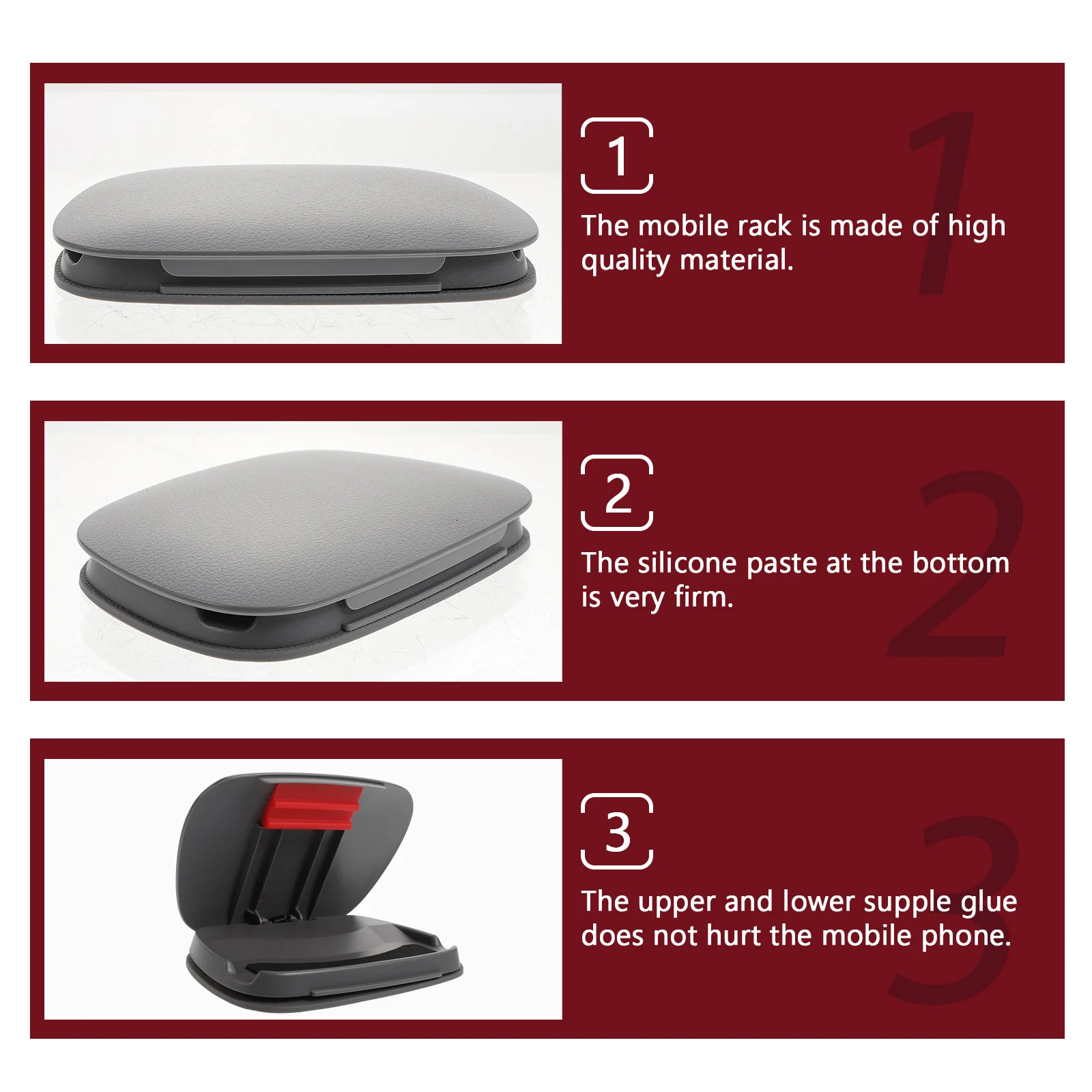 

Car Phone Holder Vent Mount Silicone Pad Anti-slip Truck Gps Stand Washable High Temp Resistant Safe Driving Car Mobile