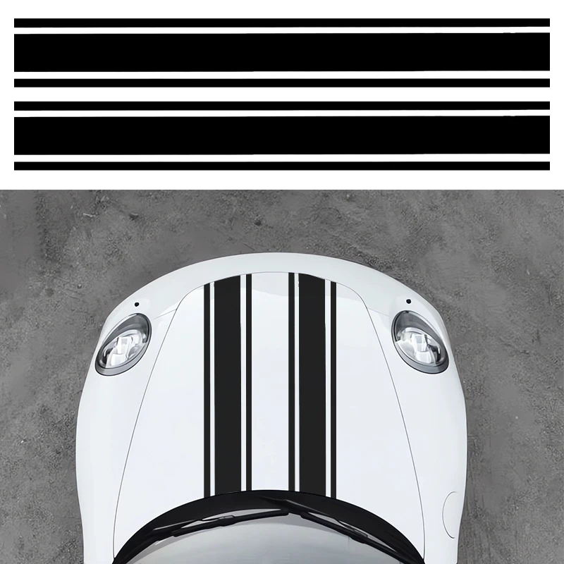 

1 шт., наклейка в полоску на капот автомобиля, водонепроницаемая наклейка для украшения автомобиля, ПВХ гоночная полоса, боковая наклейка на кузов автомобиля