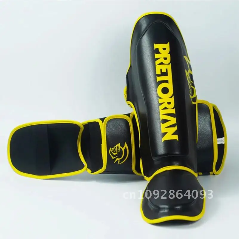 Pretorian-Thicken Shin Guard for Adults, PU Leather Kickboxing Leg Boxing, Sports MMA Fitness Guards, Equipment and Thai,