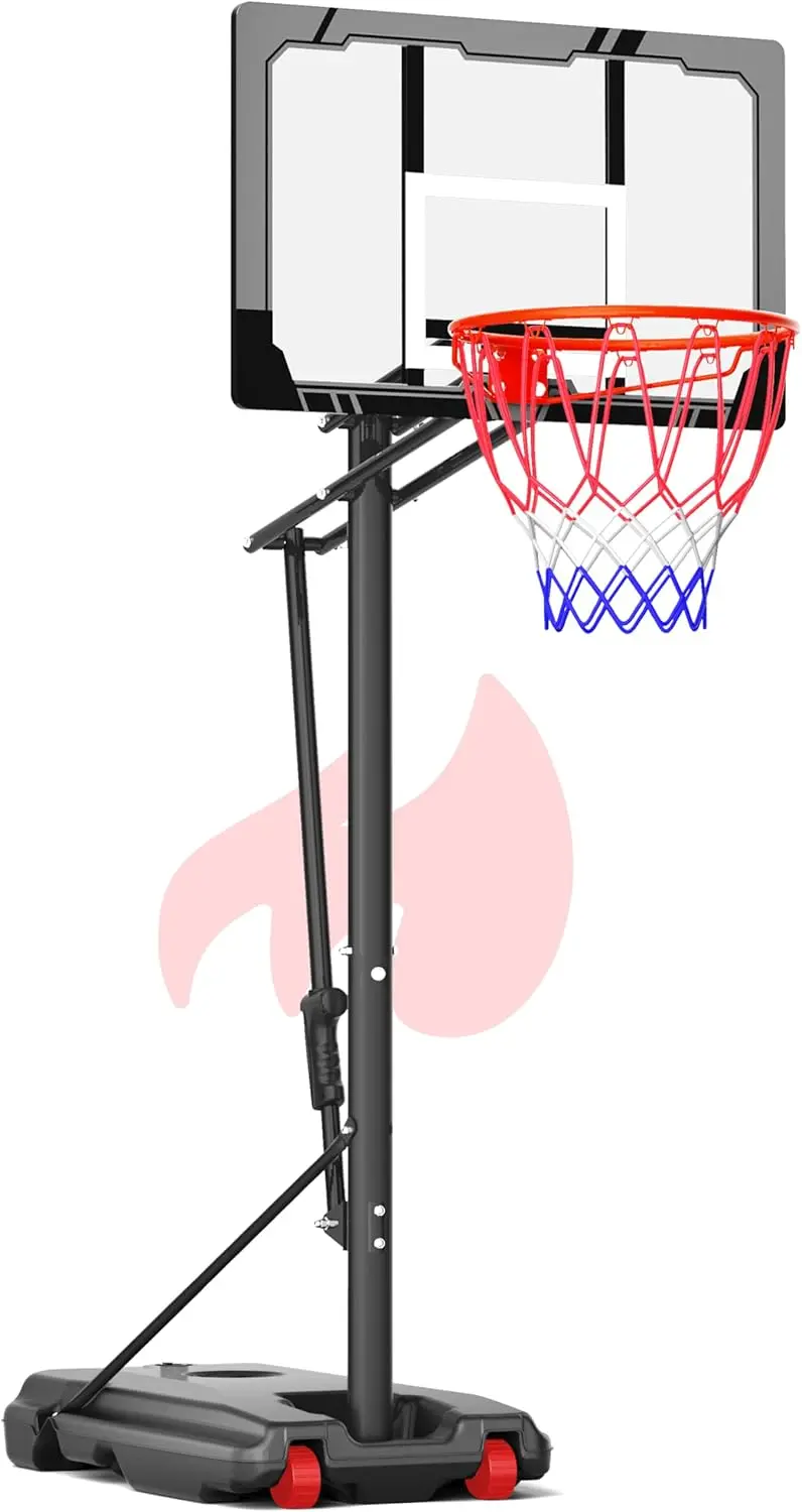 

Adjustable Basketball Hoop Outdoor, Portable 33" Shatterproof Backboard, Easy Move & Stable