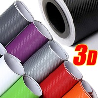 30cmx127cm 3D Car Carbon Fiber Stickers Roll Film DIY Wrap Auto Motorcycle Windows Phone Laptop Styling Vinyl Sheet Decal