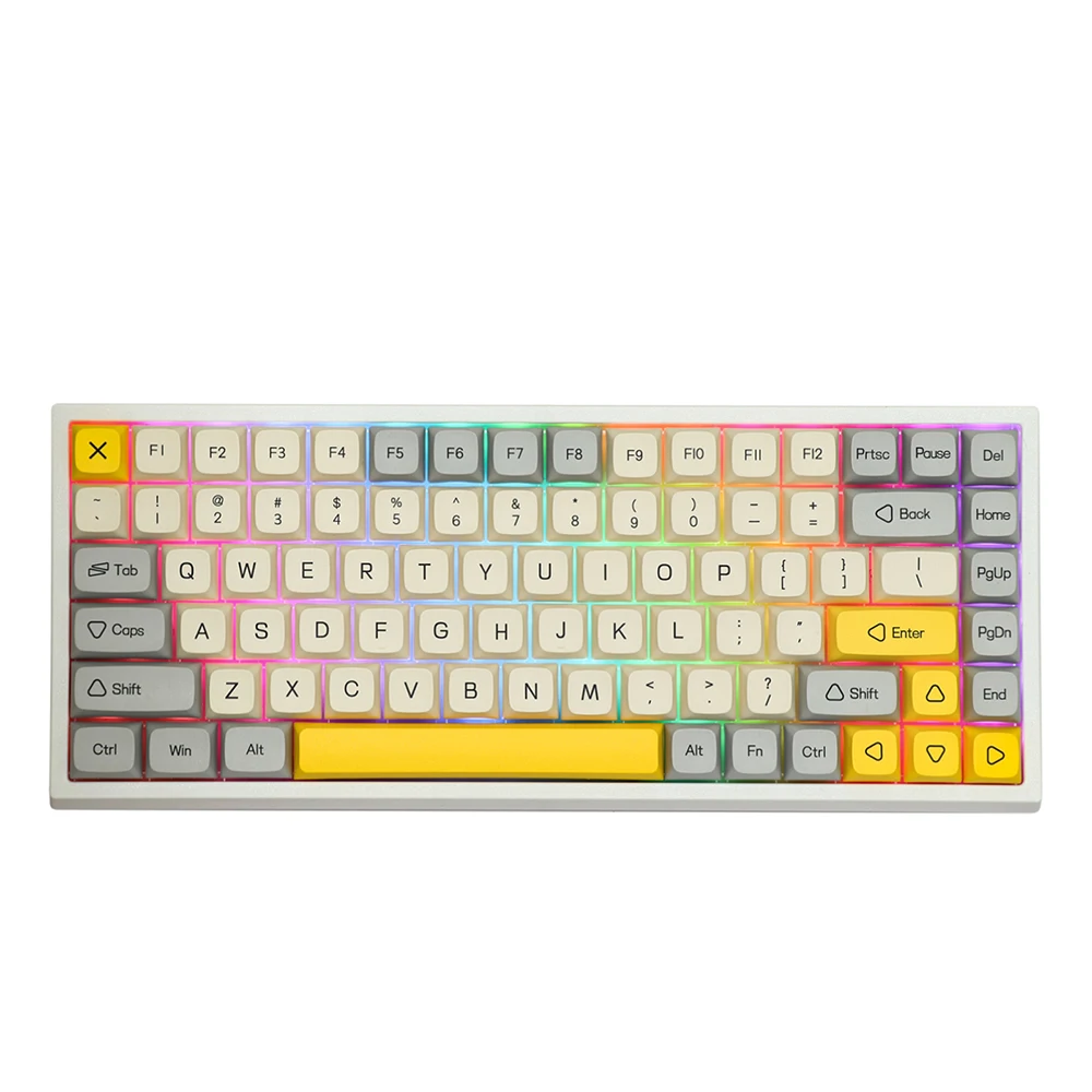 Epomaker EP84 75% 84 키 RGB Hotswap 유선 기계 게임 키보드 PBT 염료 subbed Keycaps for Mac/Win/Gamers 빈티지 테마