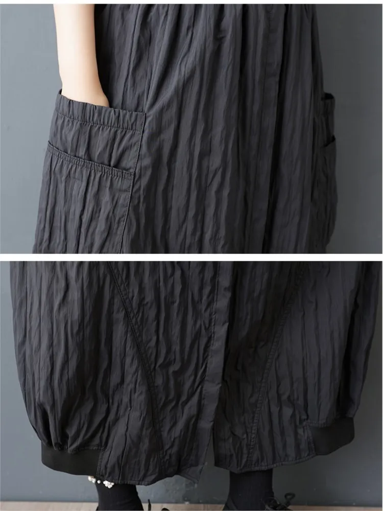 오버사이즈 가을 스커트 여성용 불규칙한 스플릿 루즈 플리츠 패션 엘라스틱 하이웨이스트 여성 스커트 캐주얼 롱 스커트