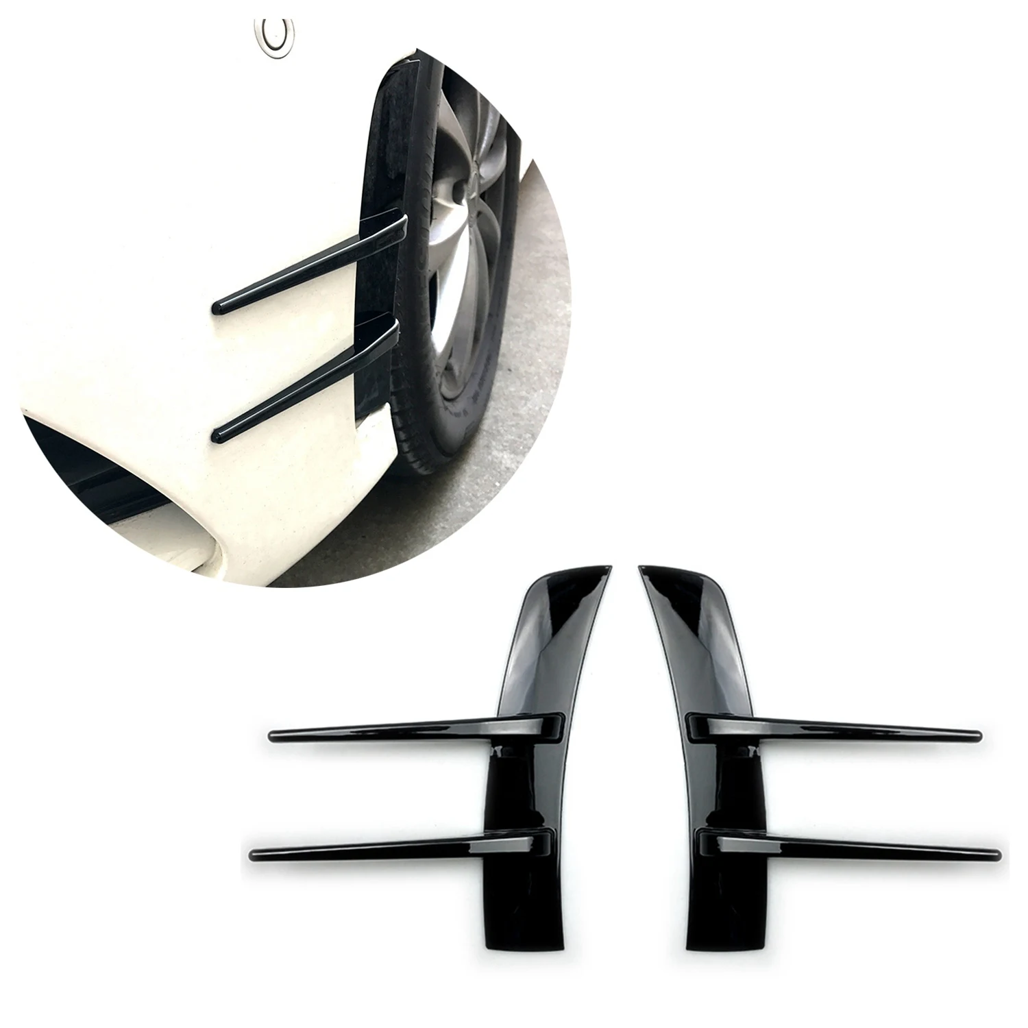 Car Black Front Bumper Spoiler Flank Wind Knife for a Class A180 A200 A220 W177 (Black)