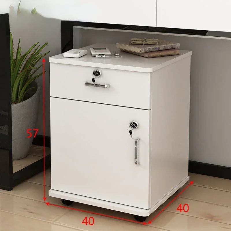 

Hot Locked And Movable Storage Cabinet, Office Wooden Drawer Cabinet With Wheels, Storage Cabinet Under The Table, Smal