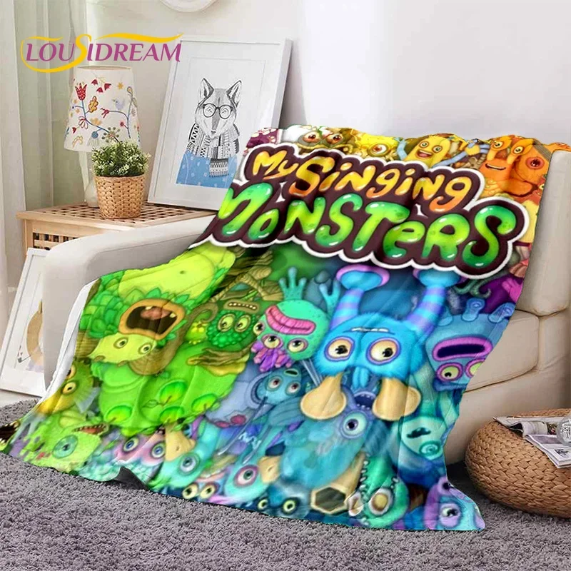 Game My Singing Monsters Cartoon Soft Flannel Blanket for Bed Bedroom Sofa Picnic ,Throw Blanket for Cover Outdoors Leisure Gift