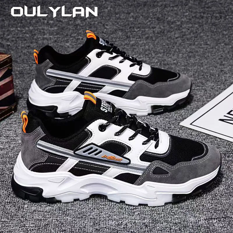 Oulylan Men\'s Breathable Mesh Running Sneakers Running Shoes Anti-skid Sports Running Shoes Men Fashion Sports Outdoor Shoes