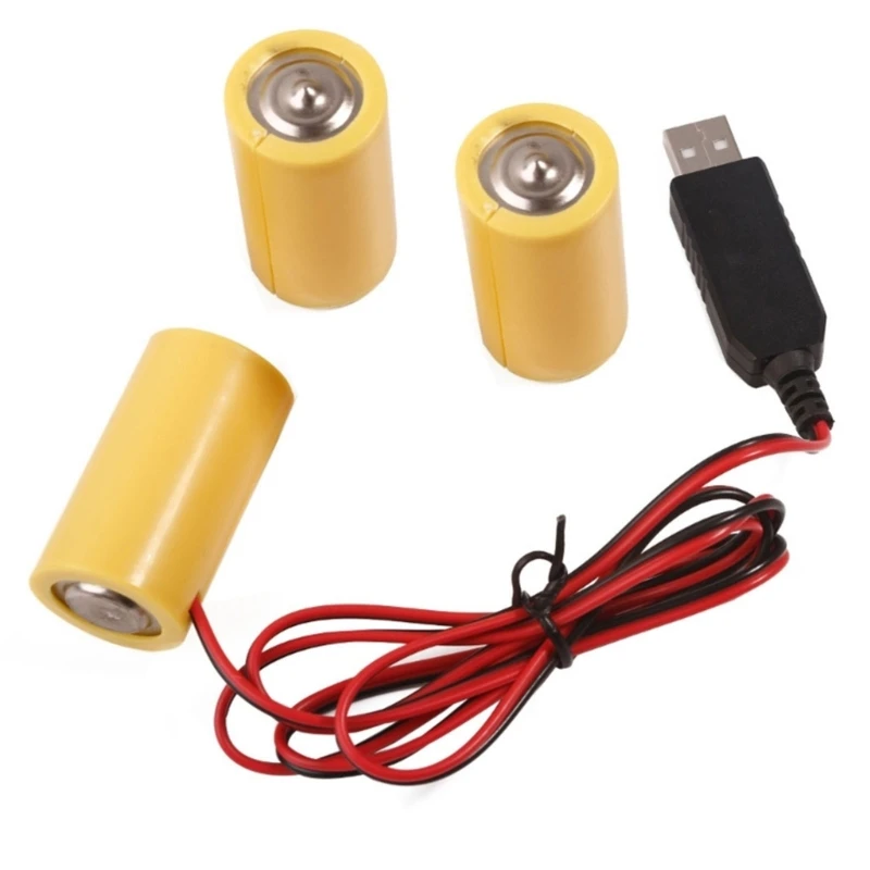 XD99 USB to 4.5V LR14 C Battery Eliminators Cable Cord Battery Power Supply Wire for Toy/Controllers/Gas Water Heater