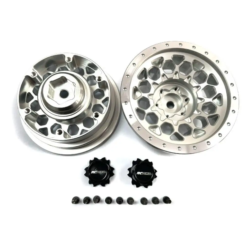 2pcs 1/6 Metal Wheel Rims RC Upgrade Part Aluminum Alloy Shock-proof Rc Metal Wheel Rims For SCX6 RC Car Part