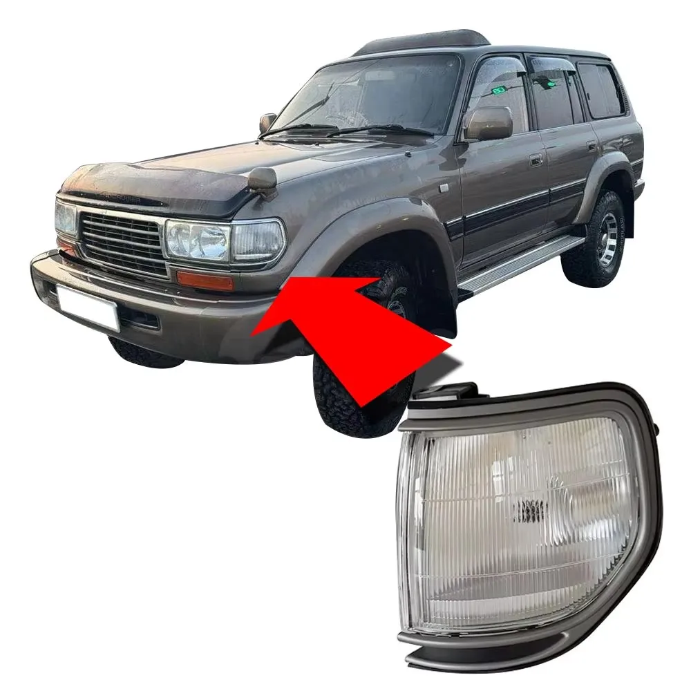 

Car Corner Lights Turn Signal Gray Trim for Toyota Land Cruiser FJ80 1989-1995 LC80 81610-60130 81620-60130 Pair
