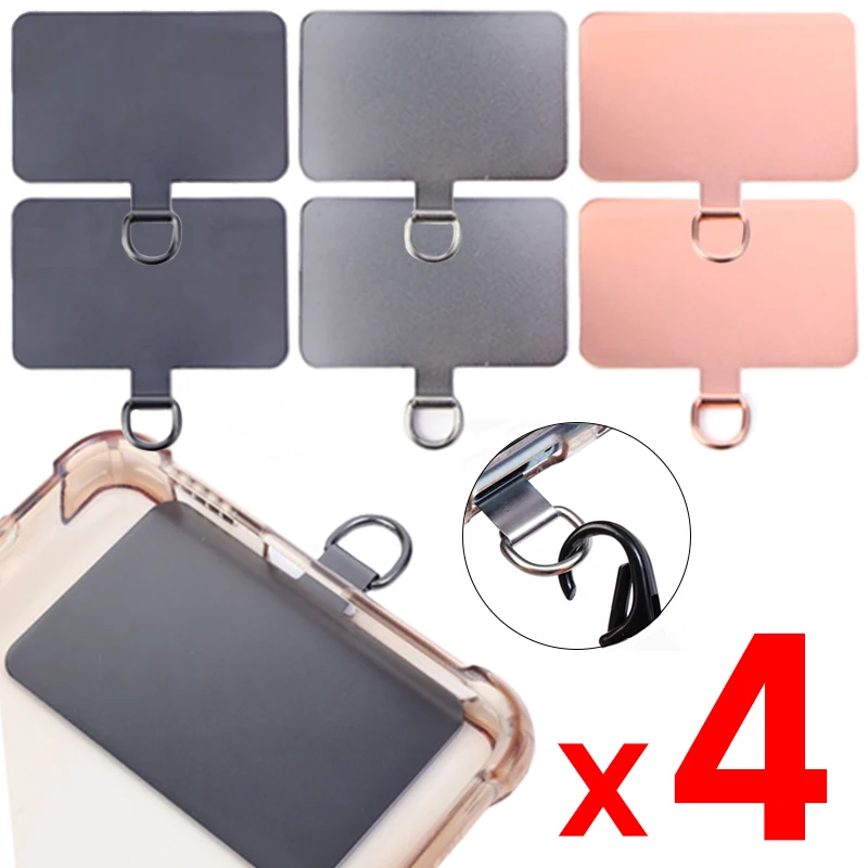 4-1Pcs Universal Phone Lanyard Gasket Patch Anti-lost Ultra Thin Phone Hanging Rope Tab Clips for Iphone 15 14 Pro Max Samsung