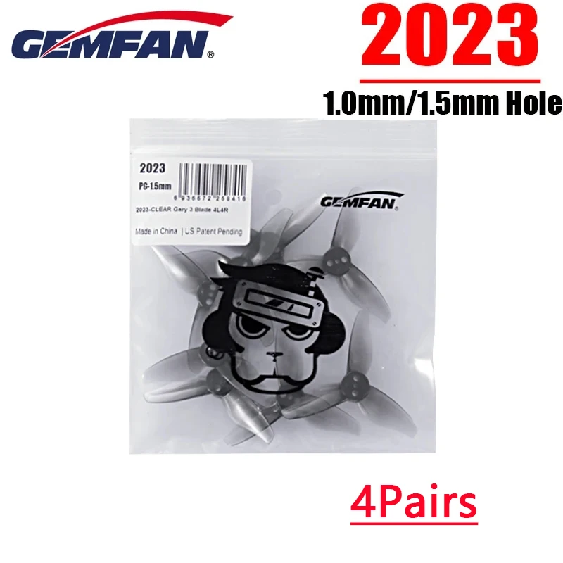 Obrázek 4: Nový 8pairs GEMFAN uragán 2023 3-blade 2nz palec lodní šroub 3čepel děr 1.0mm/1.5mm pivot díra průměr pro RC párátko fpv prodleva
