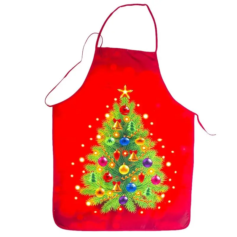 Santa Claus Apron Christmas Tree Dinner Decoration Men and Women Home Kitchen Cooking Baking Oil-proof Apron Baking 60x80cm