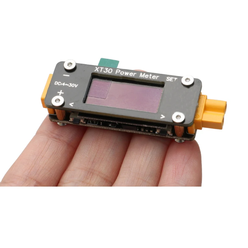 1PCS DC 4-30V 1mA-32A XT30 Power Meter Mini Galvanometer Module with Current Voltage OLED Display for Drone RC Model Accessories