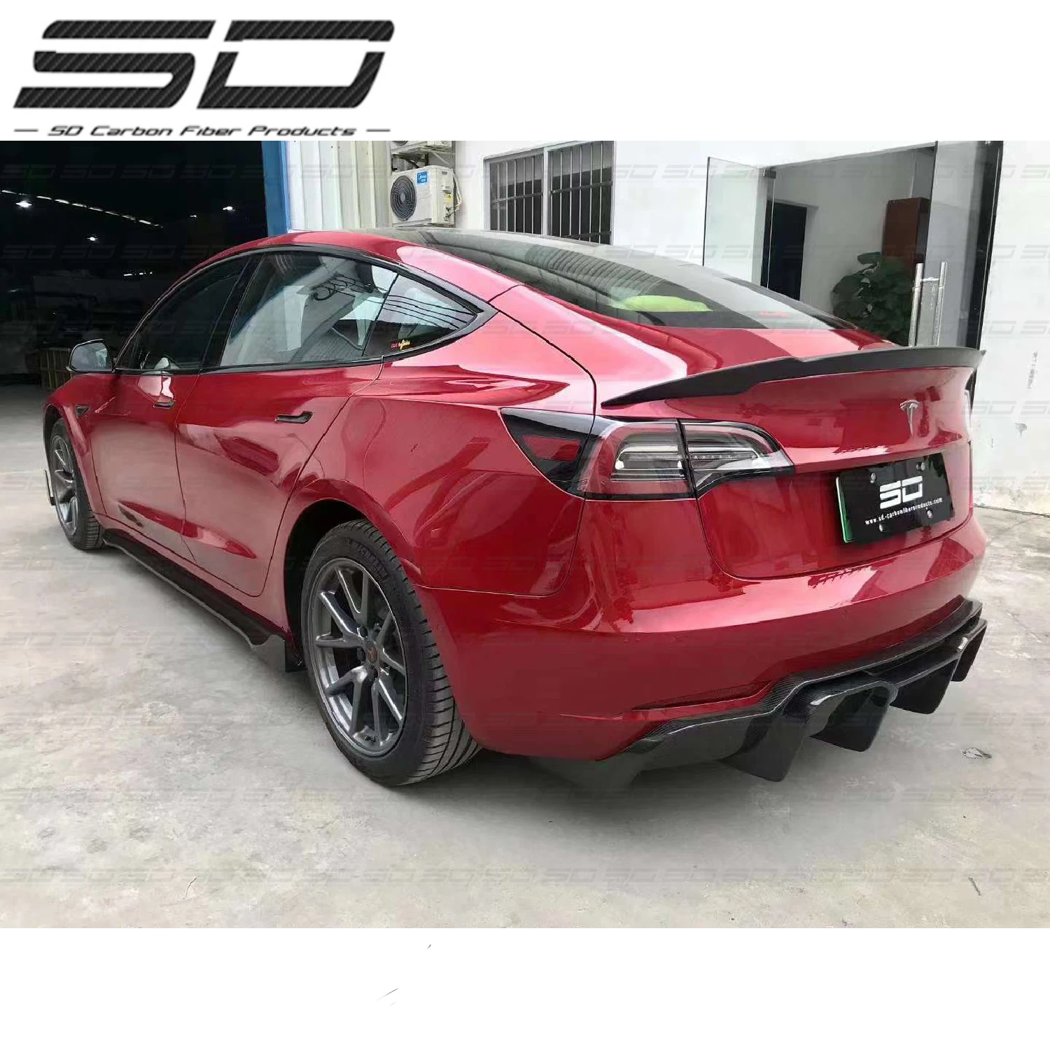 Nice Upgrade V Style Dry Carbon Fiber Body Kits For T Model 3