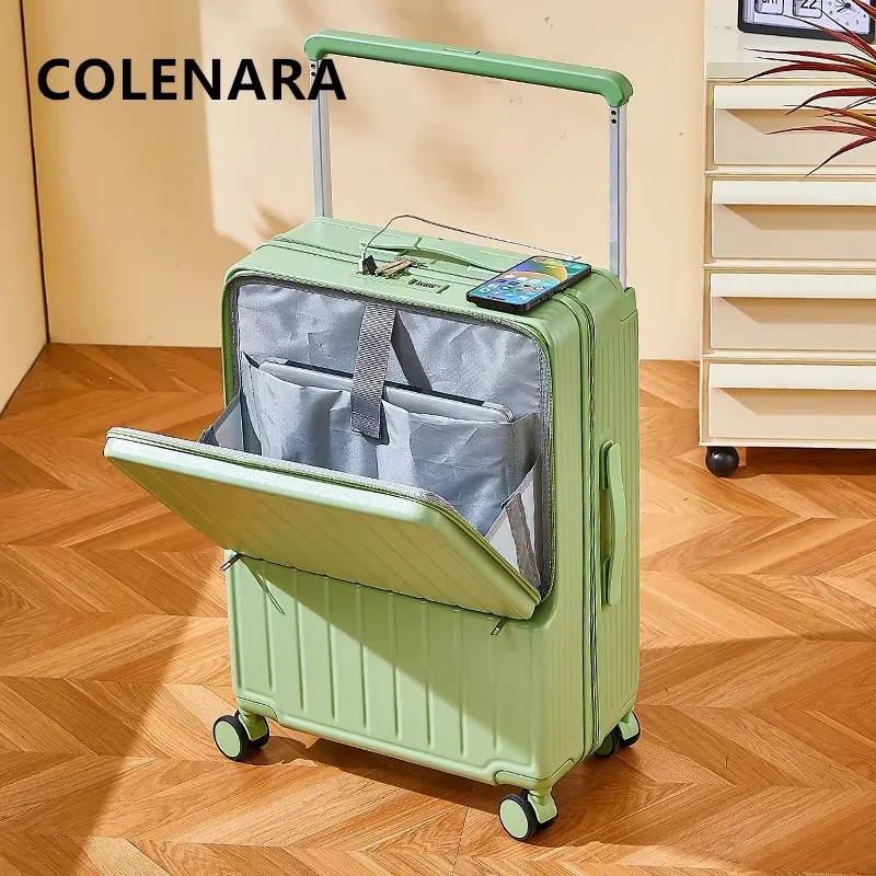 COLENARA USB Charging Luggage Front Laptop Boarding Case Multifunctional Trolley Case 20