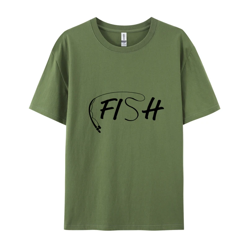 River T-Shirt Tops Tees Gone Fishing 2024 Popular Casual Printed Cotton T-Shirt Men Clothing Simple Style