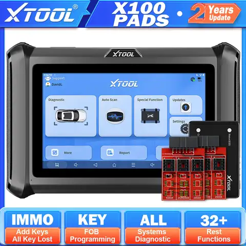 2026 XTOOL X100 PADS V2.0 Car Key Programmer IMMO Programming All Key Lost All System Diagnostic Tools 32 Reset Fcuntions
