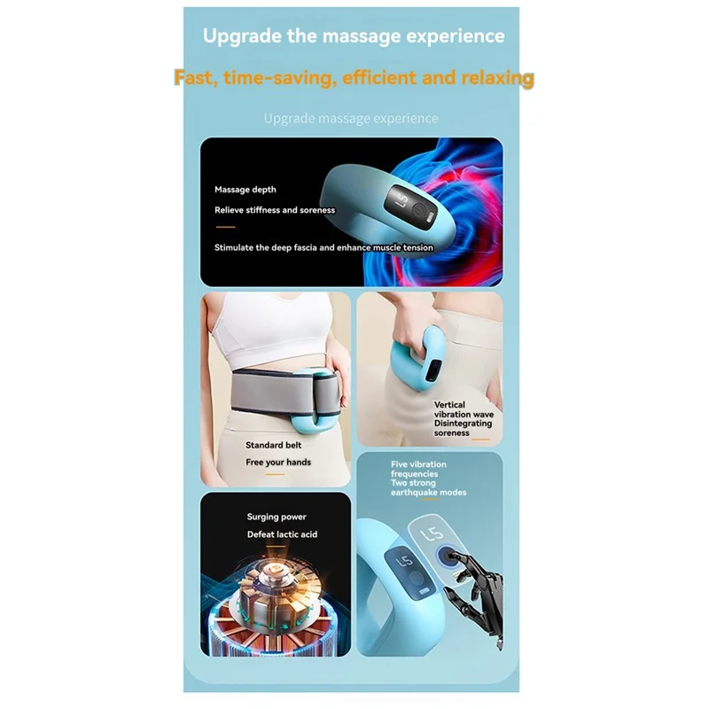 ABGP-Rapid vetverbrandende professionele ringmassageapparaat met oplaadbare hoogfrequente schok voor verlichting van vermoeidheid