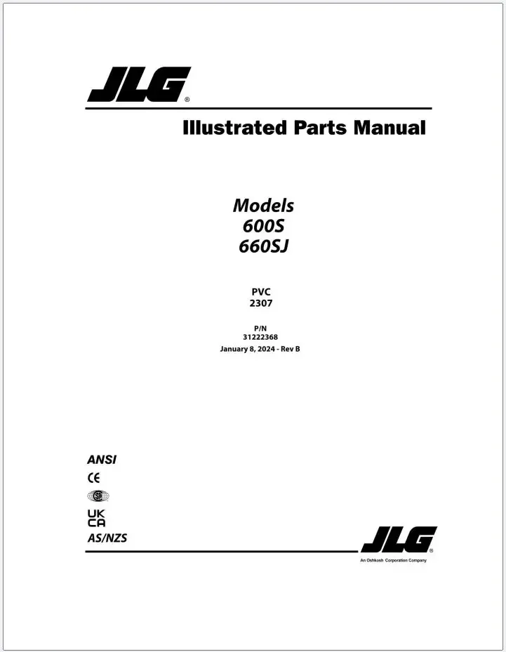 JLG Forklift Spare Parts Catalog 32.1 GB PDF Collection 2024