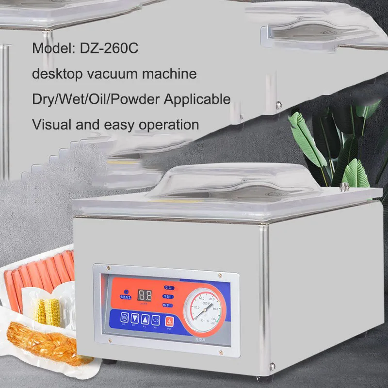 

DZ-260C Commercial Wet Dry Food Packaging Machine Vacuum Sealer Packaging Machine envasadora al vacio de alimentos