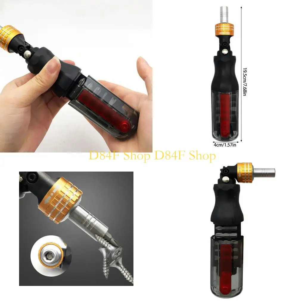 

D84F Professional Ratchet Screwdriver Set 11 in 1 Tip with Nonslip Grip and Convenient Storage Design