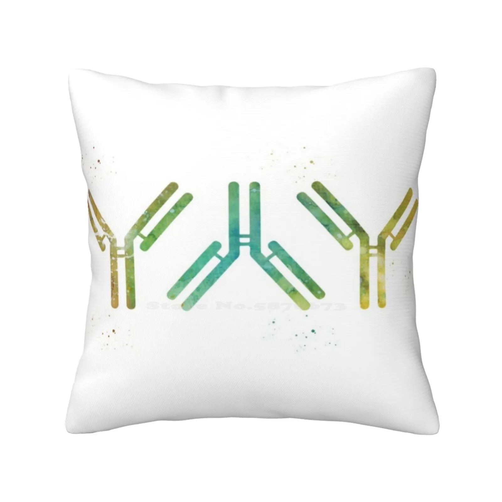 Antibody Pillows Case Bedroom Home Decoration Antibody Watercolor Antibodies Medical Art Immunology Science Medicine Immune