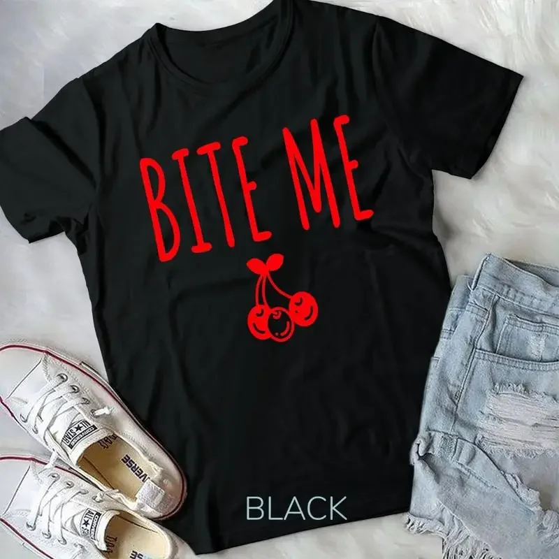 Funny Fruit Bite Me Cherry T Shirt Unisex T shirt
