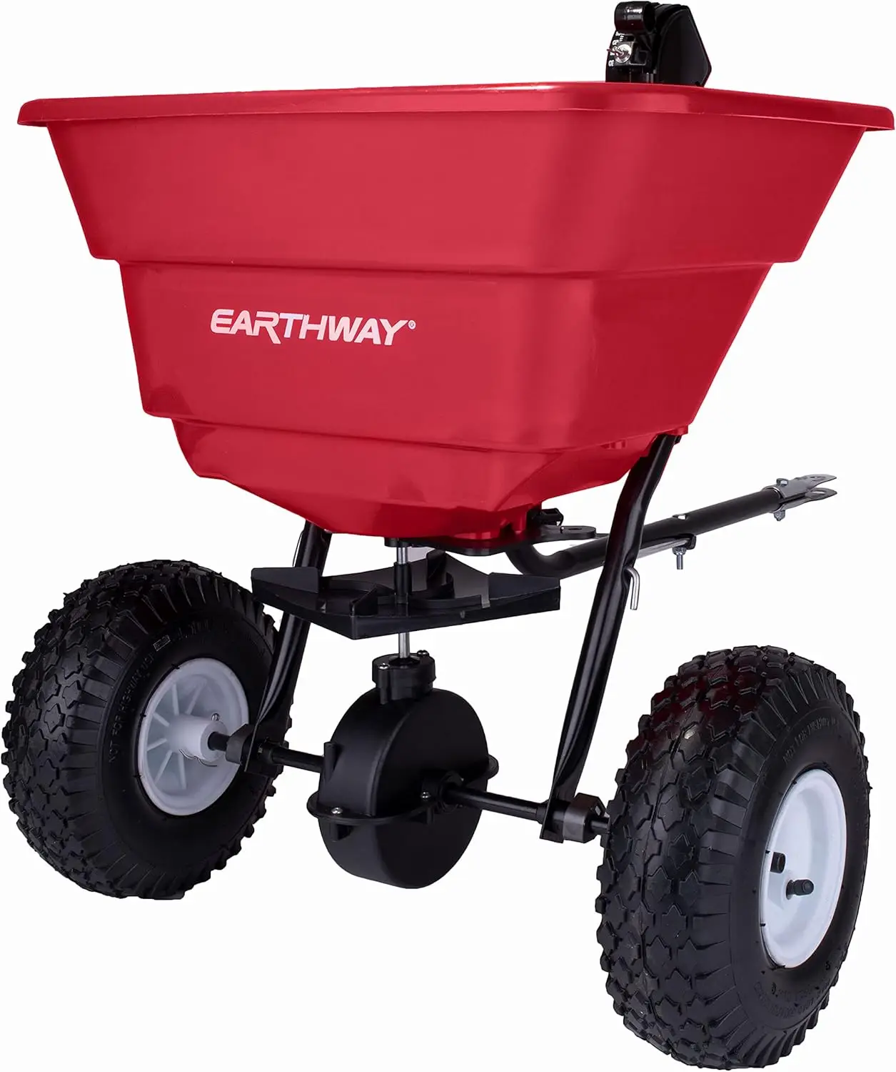 80 LB (36 KG) Broadcast Tow Behind Estate Spreader Semi-Assembled with Pneumatic Tires, Built-in Side Spread Control