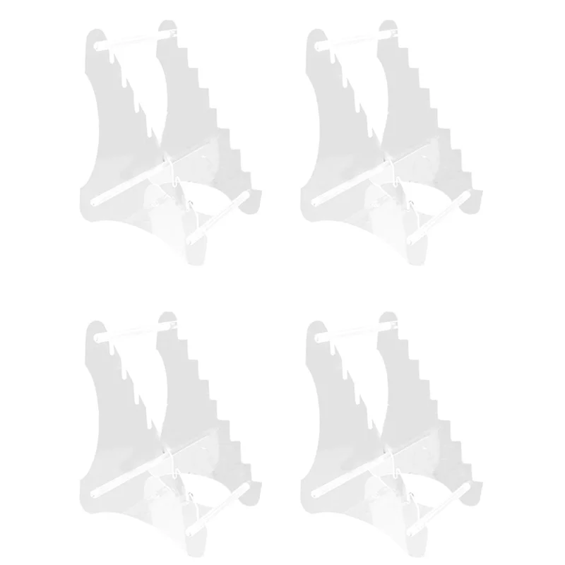 AA19 Heavy Duty Acrylic Knife Display Stands,Pocket Knives Easel Holder,Hunting Survival Knife Rack,4 Piece (Eight Layers)