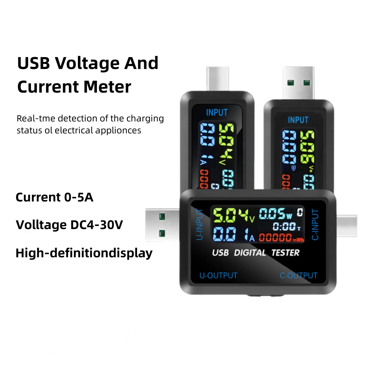 10 in 1 USB Tester DC Digital Voltmeter Amperimetro Current Voltage Meter Volt Ammeter Detector Power Bank Charger Indicator