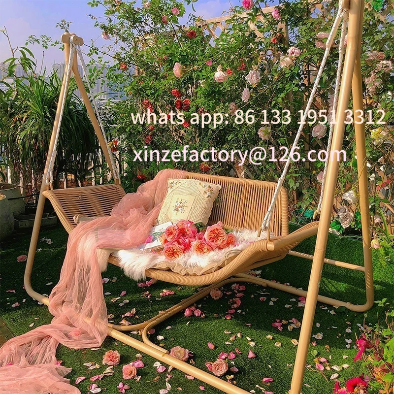 

Customizable Rosewood Outdoor Swing Patio Outdoor Double Hammock