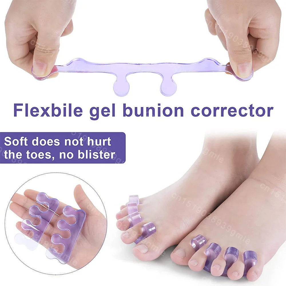 1Pair Silicone Gel Thumb Corrector Bunion Little Toe Protector Separator Hallux Valgus Straightener Foot Care Relief Adjuster