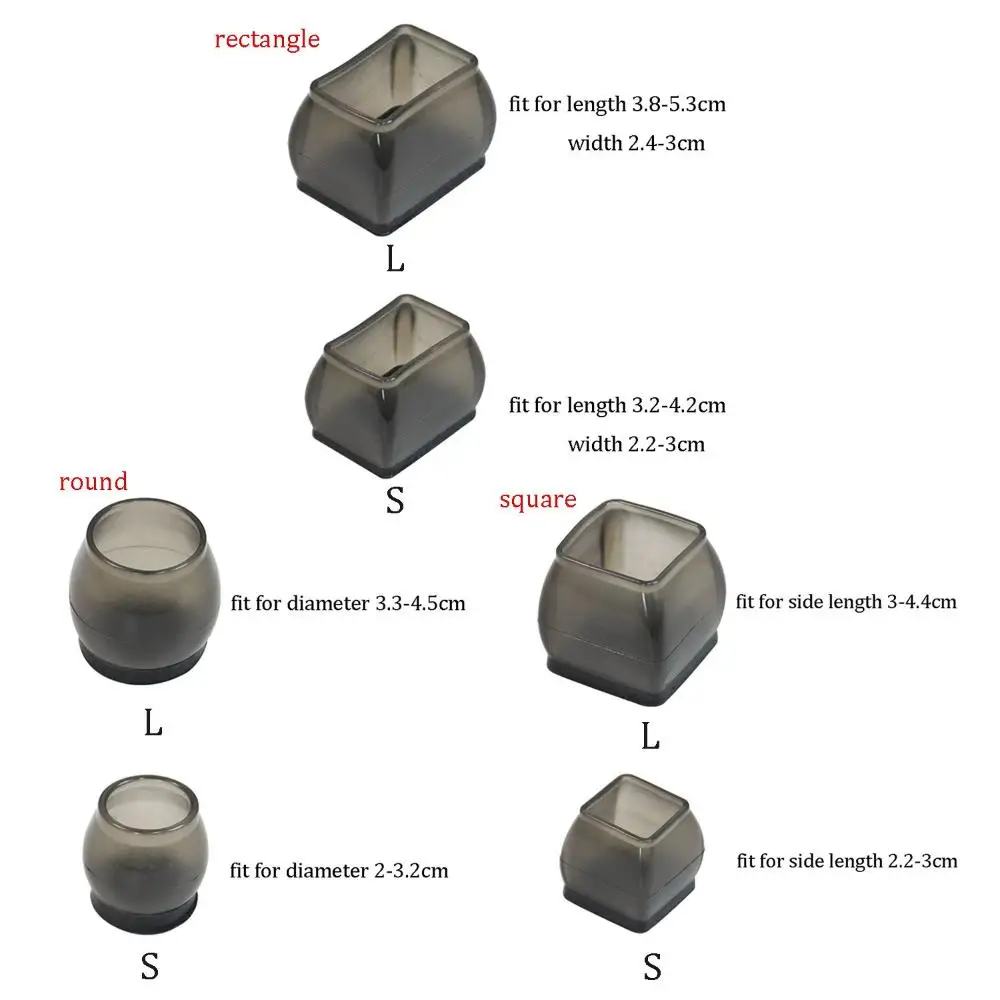 Material TPR resistente al desgaste con fieltro, almohadillas para pies de muebles que reducen el ruido, decoración del hogar, gorros para patas de silla, cubierta protectora de suelo