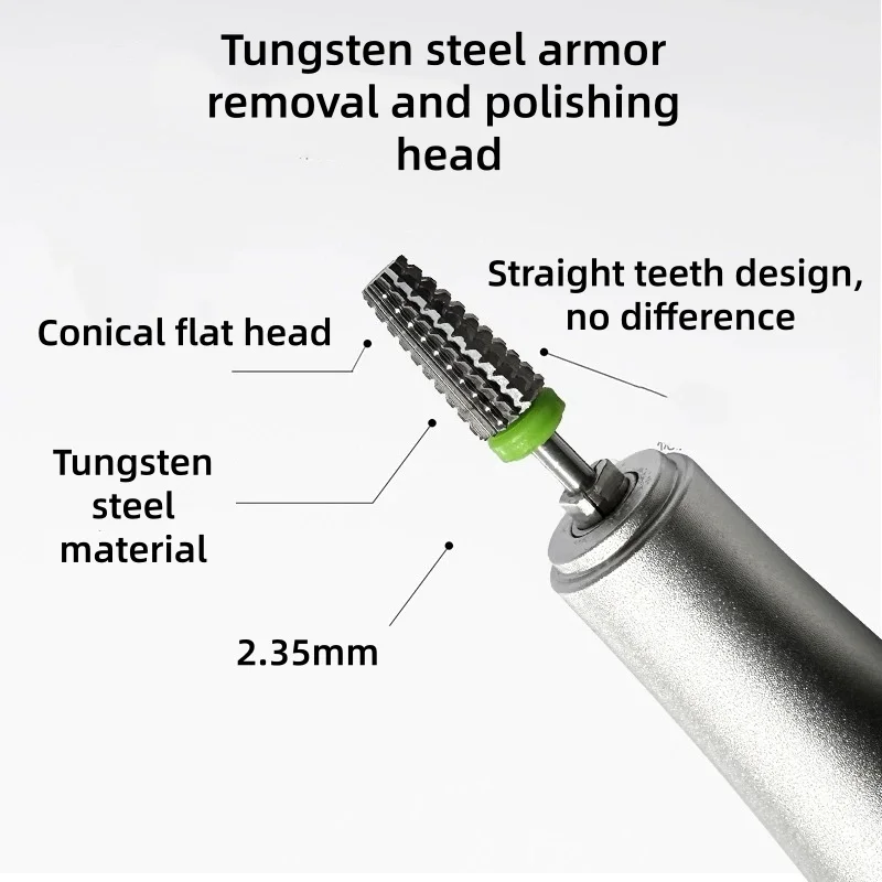 Pięciowymiarowa głowica szlifierska z węglika wolframu do usuwania skórek i paznokci, specjalne narzędzie do szlifowania wstępnego.