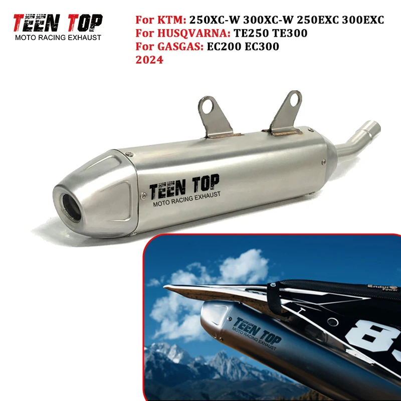 

30mm Offroad Bike Slip-on Exhaust Pipe For Husqvarna TE250 TE300 TX300 Exhaust Muffler 2024 250 350 EXC OEM Escape Moto Tailpipe