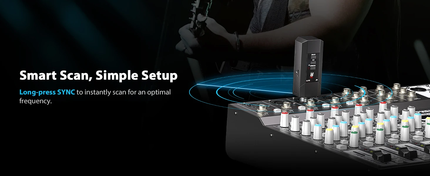 Phenyx Pro PTU-X Plug-on XLR-Funksender-Empfängersystem, kabelgebundener bis kabelloser XLR-Mikrofonadapter, 16 UHF-Frequenzen – Detail 7