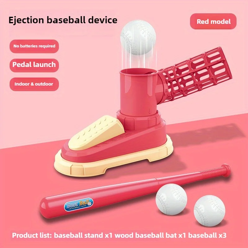 Brinquedo lançador de beisebol automático para crianças, brinquedo esportivo interativo para pais e filhos, jogos divertidos para família interna/externa