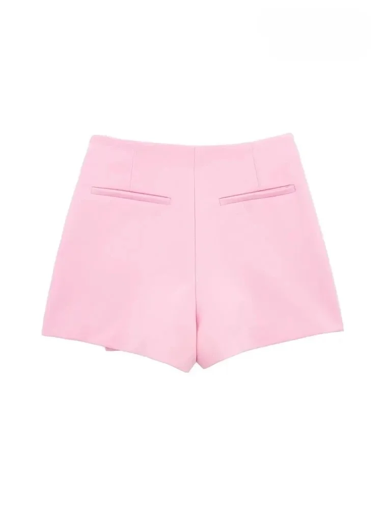 ASDS Women Fashion Asymmetric Pareo Style Self Overlay Shorts Skirts Vintage High Waist Side Zipper Female Skort Mujer