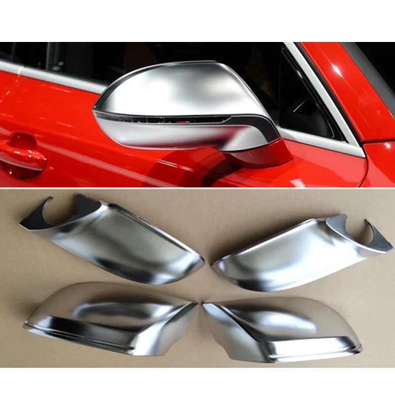 Silver Chrome Matt Side Mirror Covers Caps for Audi A7 S7 S Line RS7 Hatchback 4 Door 2011-2017