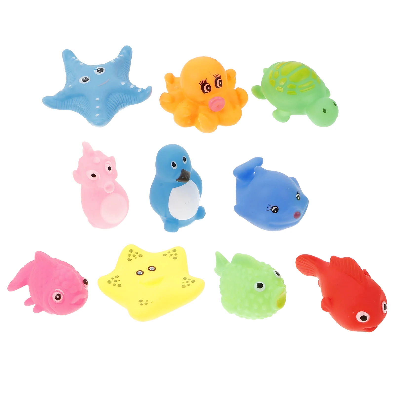 Jouets de baignoire en caoutchouc pour bébé, petite tortue pour enfants, animaux de bain en vrac pour tout-petits, eau de l'océan et de la mer, 10 pièces