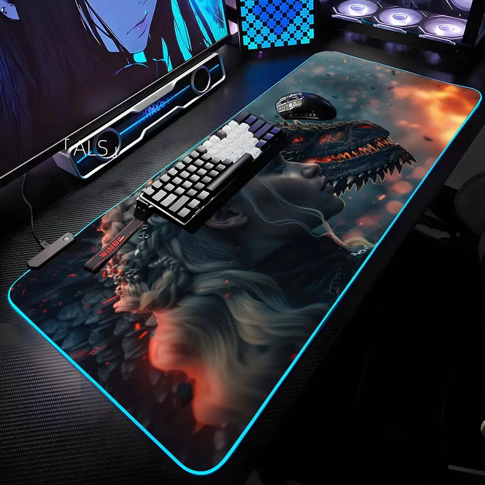 

Коврик для мыши G-Game Of Thrones с RGB-подсветкой, коврик для мыши для ноутбука, коврик для мыши для ноутбука, геймерский коврик для компьютерного стола, игровые аксессуары