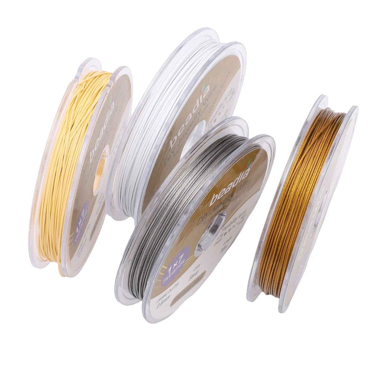 30-50 Meters 0.3/0.38/0.5/0.6mm Rhodium Gold Color Steel Wire Nylon Coated Beading Wire For Jewelry Making DIY Bracelet Findings